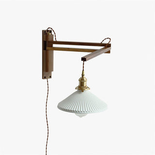 Lyphaia Applique Murale Télescopique en Noyer Céramique Et Bois Style Nordique