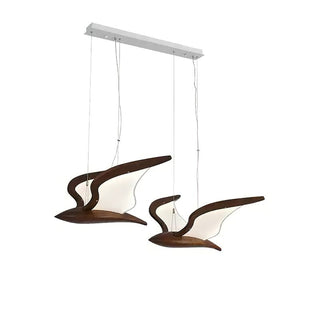 Lustra Lustre Forme d'Oiseau Bois Sculptural