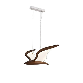 Lustra Lustre Forme d'Oiseau Bois Sculptural