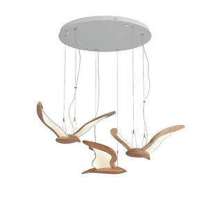Lustra Lustre Forme d'Oiseau Bois Sculptural