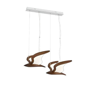 Lustra Lustre Forme d'Oiseau Bois Sculptural