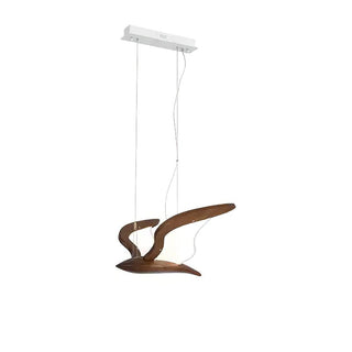 Lustra Lustre Forme d'Oiseau Bois Sculptural