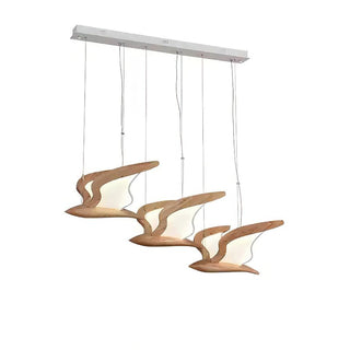 Lustra Lustre Forme d'Oiseau Bois Sculptural