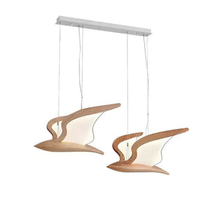 Lustra Lustre Forme d'Oiseau Bois Sculptural