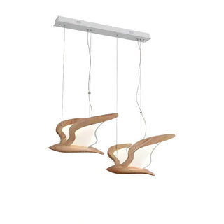 Lustra Lustre Forme d'Oiseau Bois Sculptural