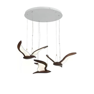 Lustra Lustre Forme d'Oiseau Bois Sculptural