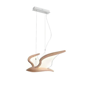 Lustra Lustre Forme d'Oiseau Bois Sculptural