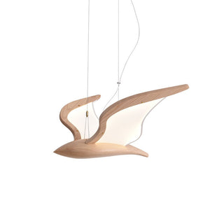 Lustra Lustre Forme d'Oiseau Bois Sculptural