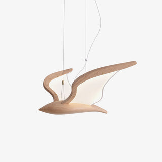 Lustra Lustre Forme d'Oiseau Bois Sculptural