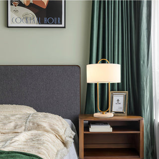 Ripj Lampe de Table en Tissu Et Marbre