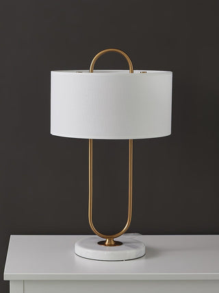 Ripj Lampe de Table en Tissu Et Marbre