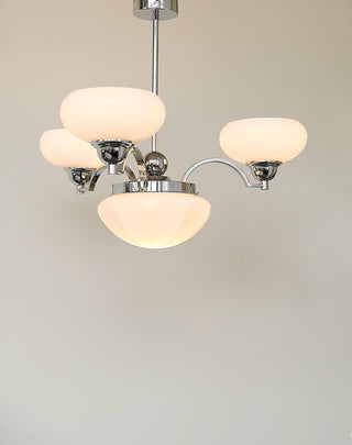 Lustra Lustre Warre Nickel Satiné Verre Fer