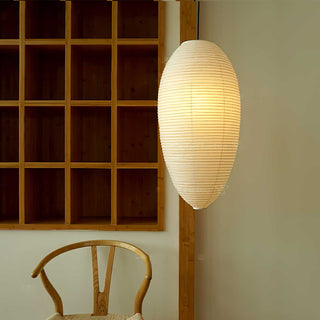 Myraean Moderne Minimaliste Wabi Châtaignier Papier Bambou Pendentif Lampe