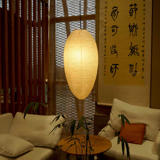 Myraean Moderne Minimaliste Wabi Châtaignier Papier Bambou Pendentif Lampe