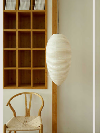 Myraean Moderne Minimaliste Wabi Châtaignier Papier Bambou Pendentif Lampe