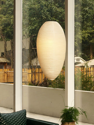 Myraean Moderne Minimaliste Wabi Châtaignier Papier Bambou Pendentif Lampe