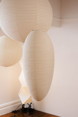 Myraean Moderne Minimaliste Wabi Châtaignier Papier Bambou Pendentif Lampe