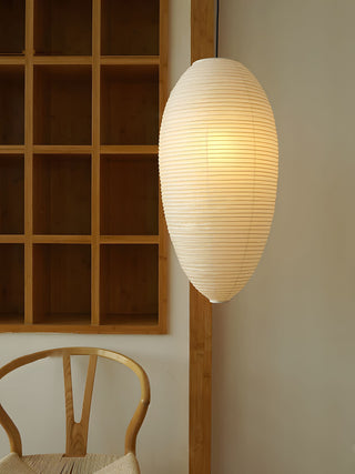 Myraean Moderne Minimaliste Wabi Châtaignier Papier Bambou Pendentif Lampe
