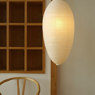 Myraean Moderne Minimaliste Wabi Châtaignier Papier Bambou Pendentif Lampe