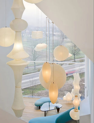 Lustra Suspension Luminaire Papier Washi E pour Salon-Luire