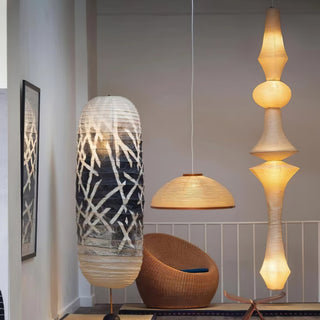 Lustra Suspension Luminaire Papier Washi E pour Salon-Luire