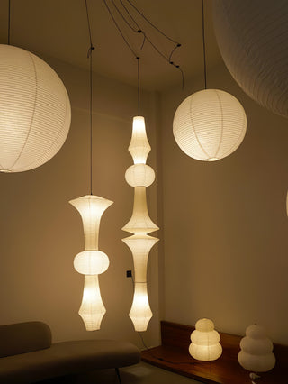 Lustra Suspension Luminaire Papier Washi E pour Salon-Luire