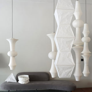 Lustra Suspension Luminaire Papier Washi E pour Salon-Luire
