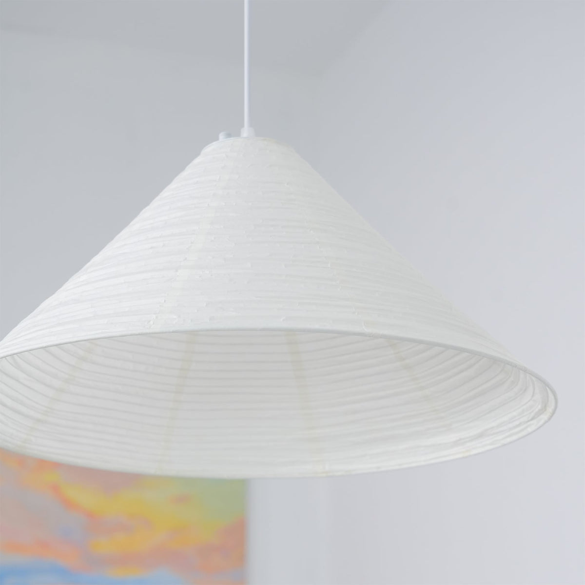 Conic Suspension Lampe Pyramidale en Papier