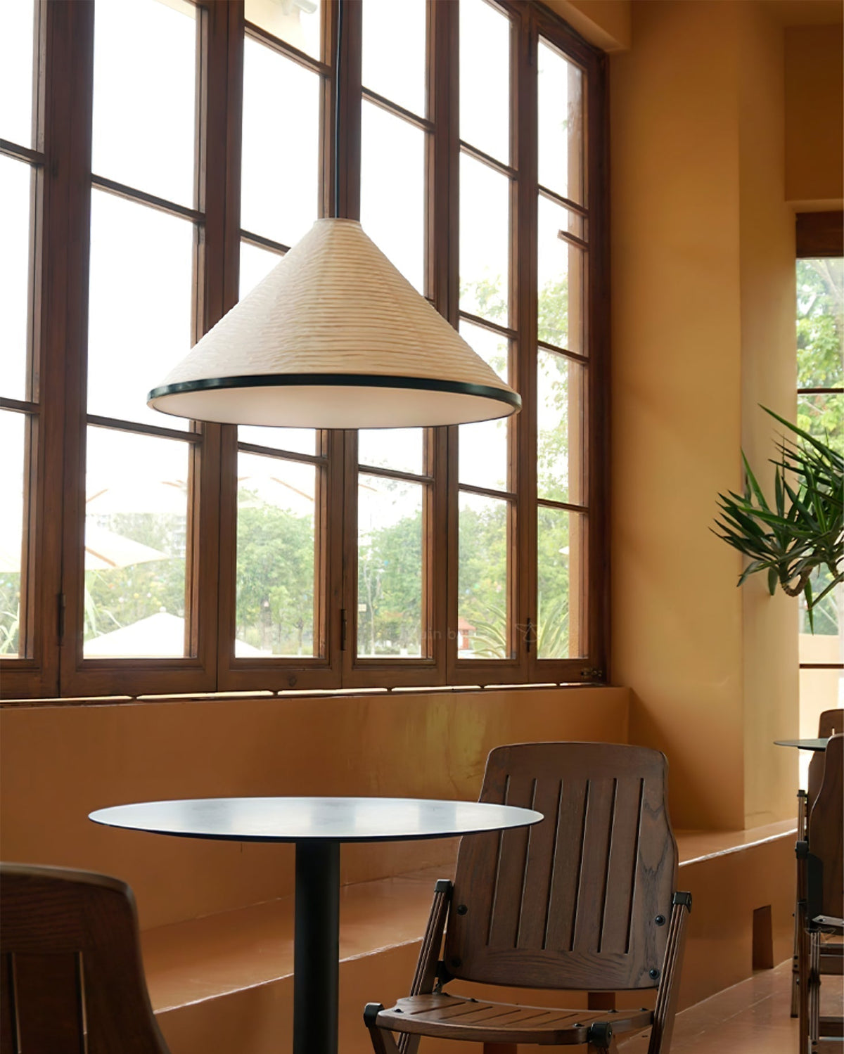 Conic Suspension Lampe Pyramidale en Papier