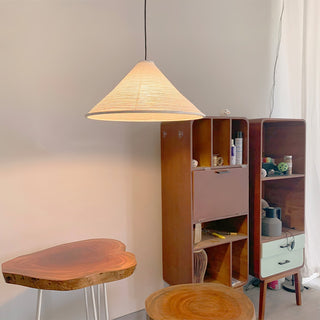 Conic Suspension Lampe Pyramidale en Papier