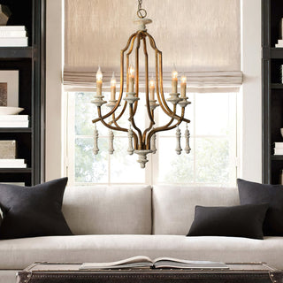 Arsoliel Lustre Métal Bois Luxe Vintage