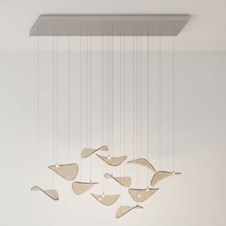 Wave Floating Leaf Chandelier-Neutral Decor
