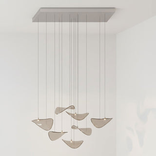 Wave Floating Leaf Chandelier-Neutral Decor