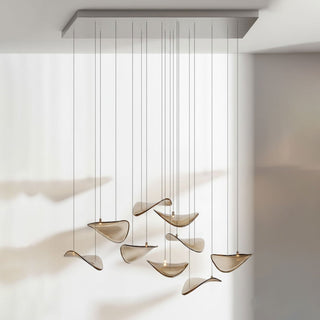 Wave Floating Leaf Chandelier-Neutral Decor