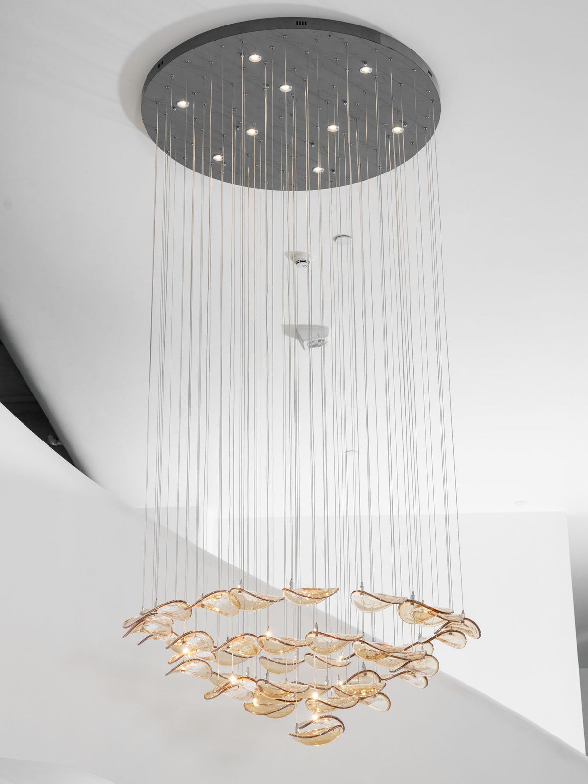 Wave Floating Leaf Chandelier-Neutral Decor