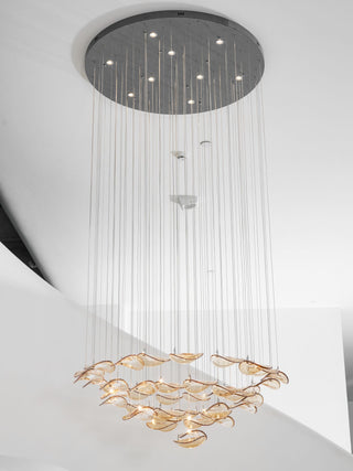 Wave Floating Leaf Chandelier-Neutral Decor
