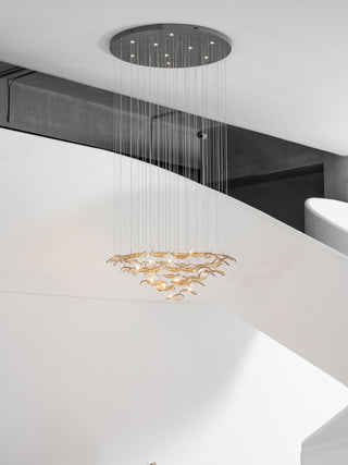 Wave Floating Leaf Chandelier-Neutral Decor