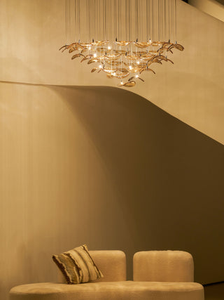 Wave Floating Leaf Chandelier-Neutral Decor