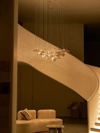 Wave Floating Leaf Chandelier-Neutral Decor