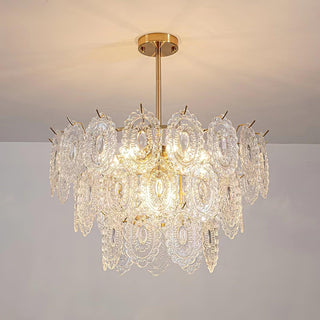 Lustra Lustre Vague en Verre et Fer Forgé Élégant-Luire