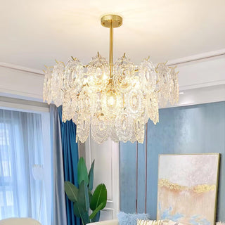 Lustra Lustre Vague en Verre et Fer Forgé Élégant-Luire
