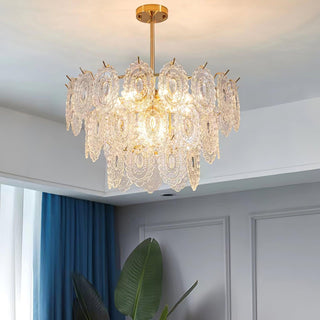 Lustra Lustre Vague en Verre et Fer Forgé Élégant-Luire