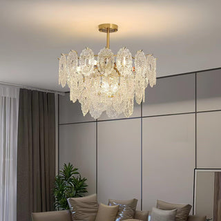 Lustra Lustre Vague en Verre et Fer Forgé Élégant-Luire