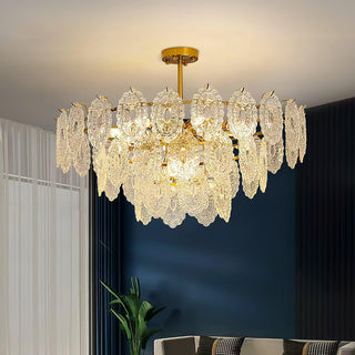 Lustra Lustre Vague en Verre et Fer Forgé Élégant-Luire