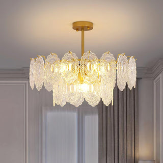 Lustra Lustre Vague en Verre et Fer Forgé Élégant-Luire