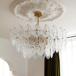 Lustra Lustre Vague en Verre et Fer Forgé Élégant-Luire