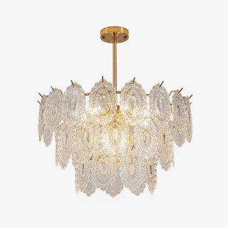 Lustra Lustre Vague en Verre et Fer Forgé Élégant-Luire