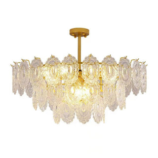 Lustra Lustre Vague en Verre et Fer Forgé Élégant-Luire