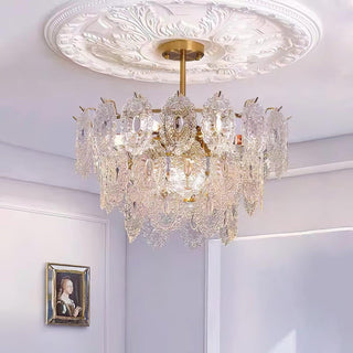 Lustra Lustre Vague en Verre et Fer Forgé Élégant-Luire