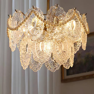 Lustra Lustre Vague Perle Or Moderne-Luire